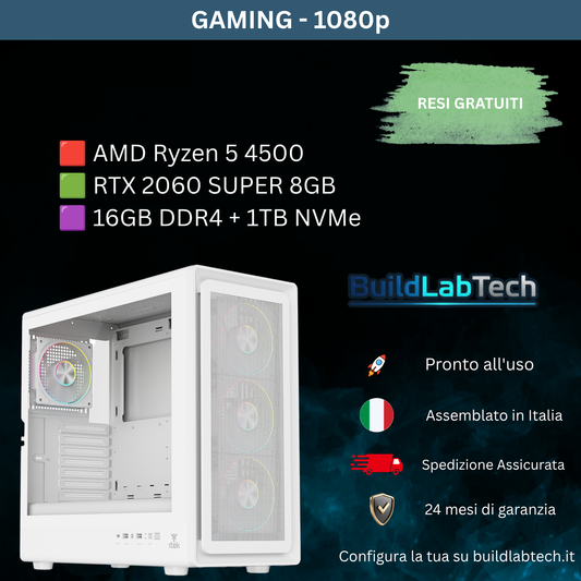 PC Gaming AMD Ryzen 5 4500 | RTX 2060 Super 8GB | 16GB RAM