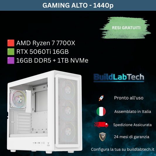 PC Gaming 1440P | Ryzen 7 7700X | RTX 5060Ti 16GB | RAM 16GB