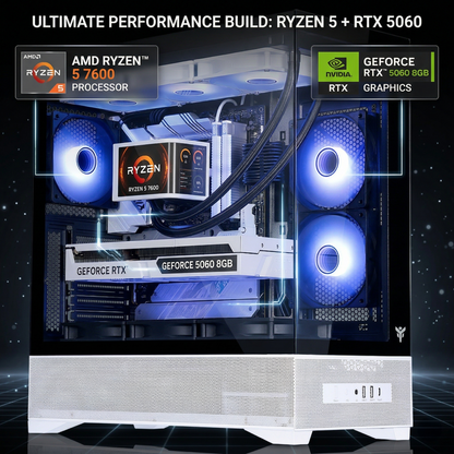 PC Gaming AMD Ryzen 5 7600, RTX 5060, DDR5 Gaming 1080p, Itek SHOWBUI, Windows 11 Pro