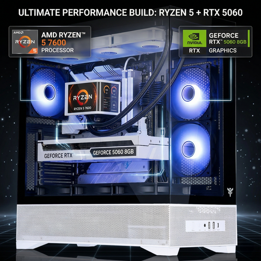 PC Gaming AMD Ryzen 5 7600, RTX 5060, DDR5 Gaming 1080p, Itek SHOWBUI, Windows 11 Pro