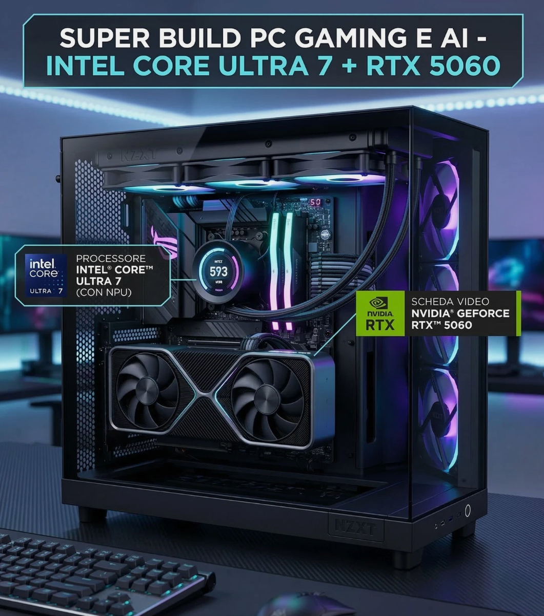 PC Gaming BLT NEXUS: Intel Ultra 7, RTX 5060, 32GB DDR5, 1TB